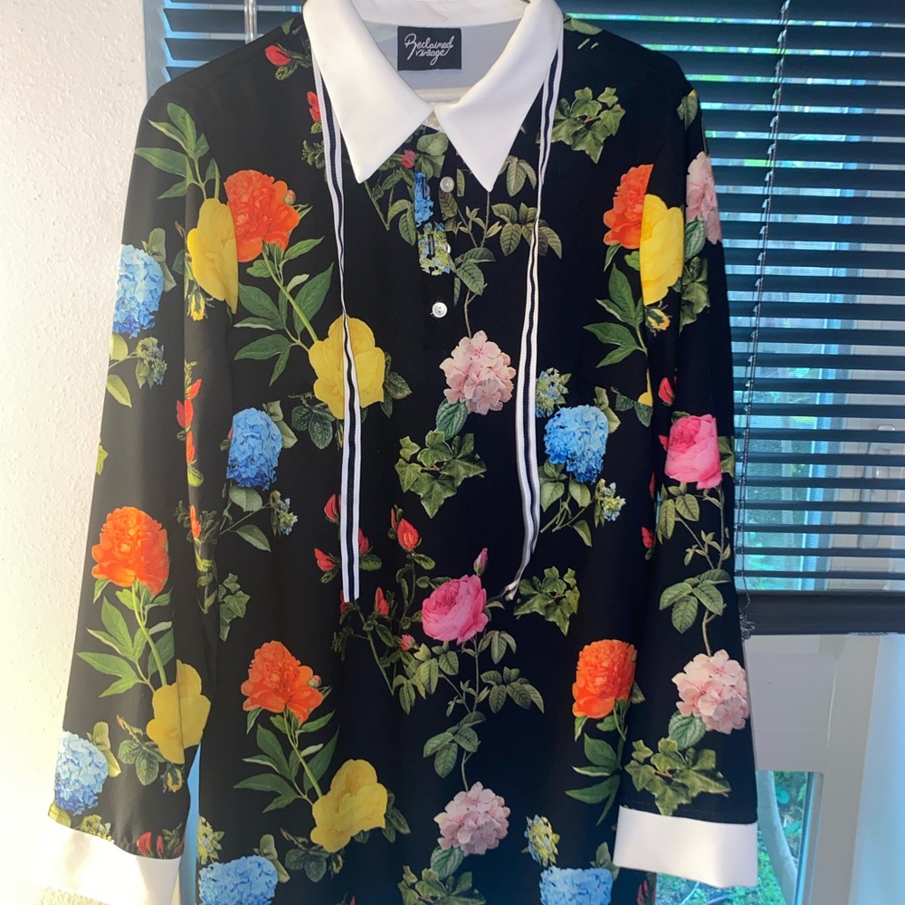 Floral Black Mini Dress